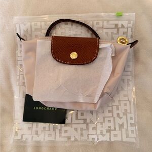 Longchamp Mini Bag in Cream and Brown